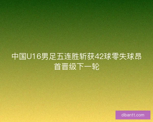 中国U16男足五连胜斩获42球零失球昂首晋级下一轮